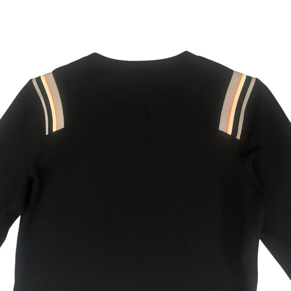 Aether Pullover Sweater Womens M Black Stripe Shoulder Crewneck Athletic Top - Picture 10 of 10